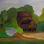 Ireneusz Jankowski - Młyn 1987- 50x65 (Sprzedany)
