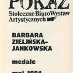 Barbara Zielińska-Jankowska - Katalog - SBWA - Galeria Pokaz - Warszawa 1984